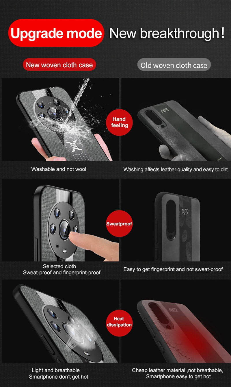 Coque de téléphone de luxe en tissu mat, étui arrière avec anneau de support pour Honor X10 X30 Max X30i X7 X9 5G Magic 4 Lite_voghion.com