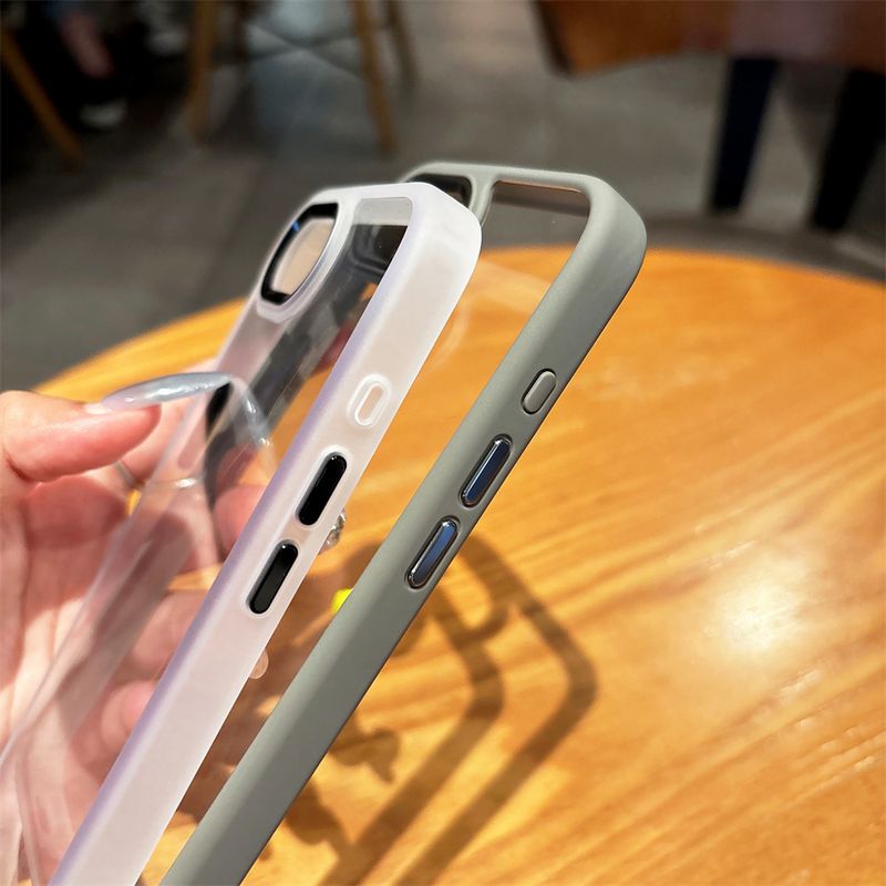 For 16E Transparent PC Phone Case Metal Lens Protection For Iphone 16E 2025 Se4 5G Soft Silicone Frame Shockproof Cover_voghion.com