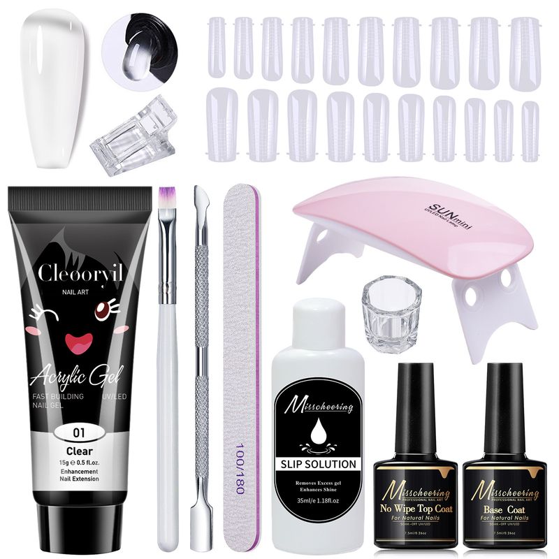 15ml 11-Piece Mold Brush Nail Extension Set Crystal Gel_voghion.com