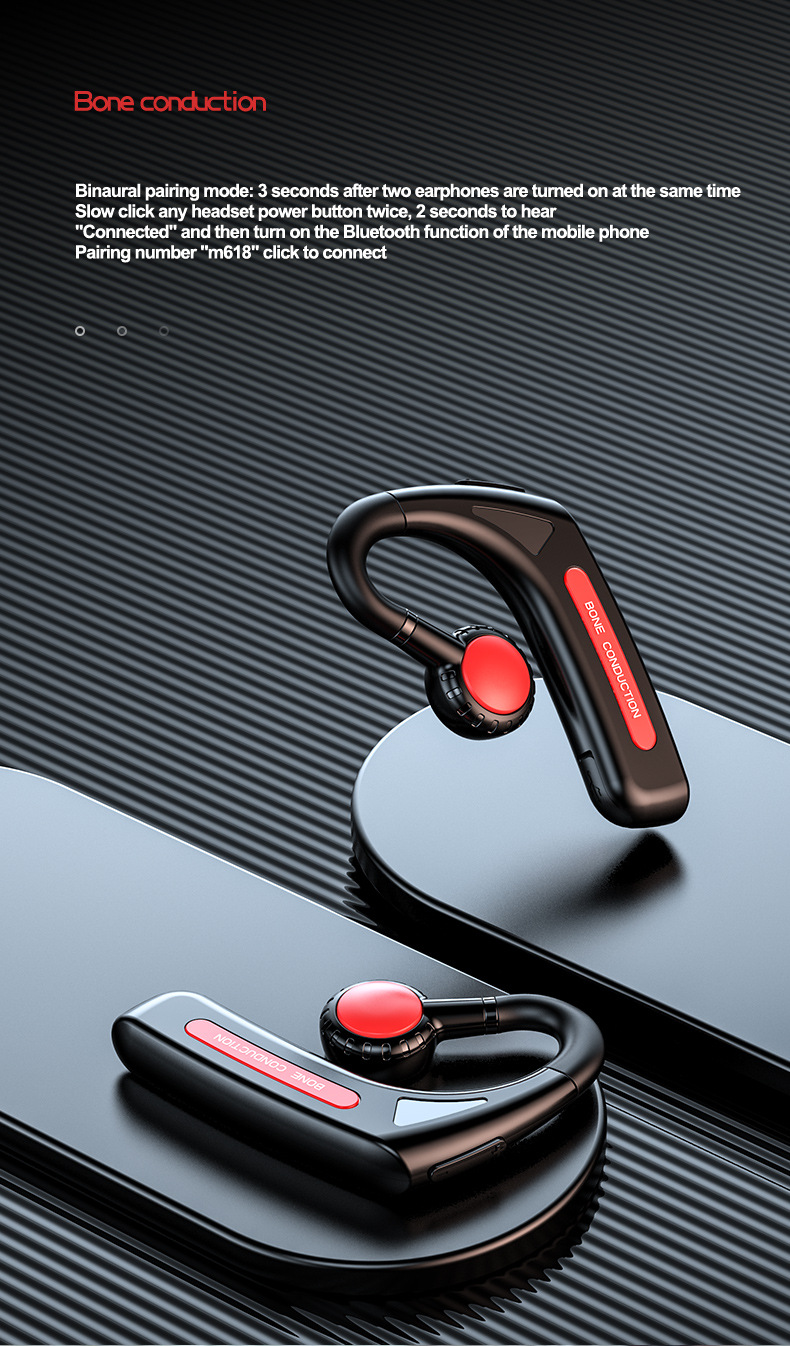 Neu Bluetooth-Headset Knochenleitung Ohrbügel Nicht-In-Ear Business Sports Stereo Headset_voghion.com