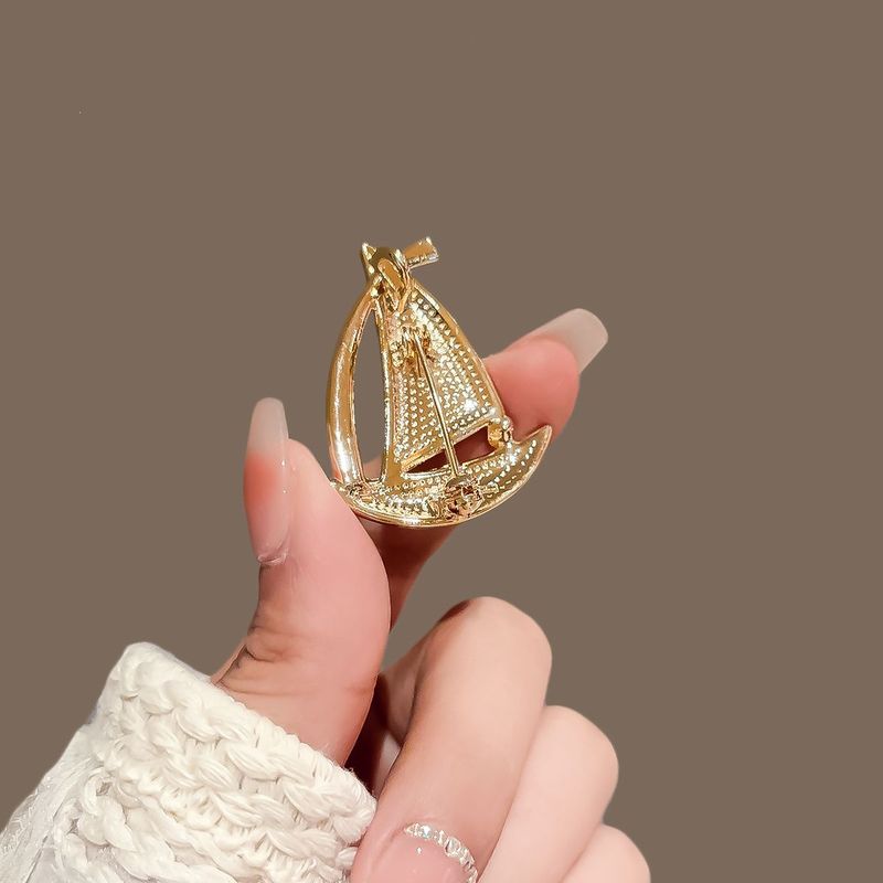 Small Sailboat Brooch, High-end Femininity Badge, Smooth Sailing, Pin Anti-light Buckle, Suit Corsage Accessories_voghion.com