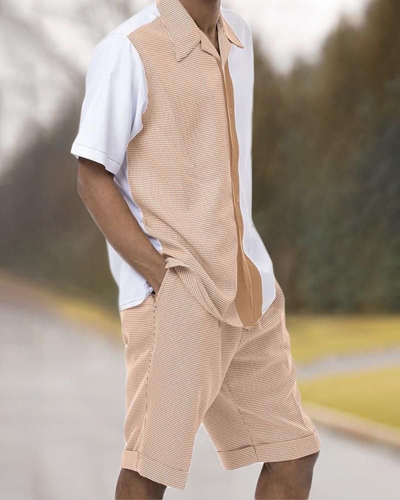 Herrenbekleidung Herren Hawaiihemd Code 3D-gedruckte Shorts Hemd Anzug Sommer_voghion.com