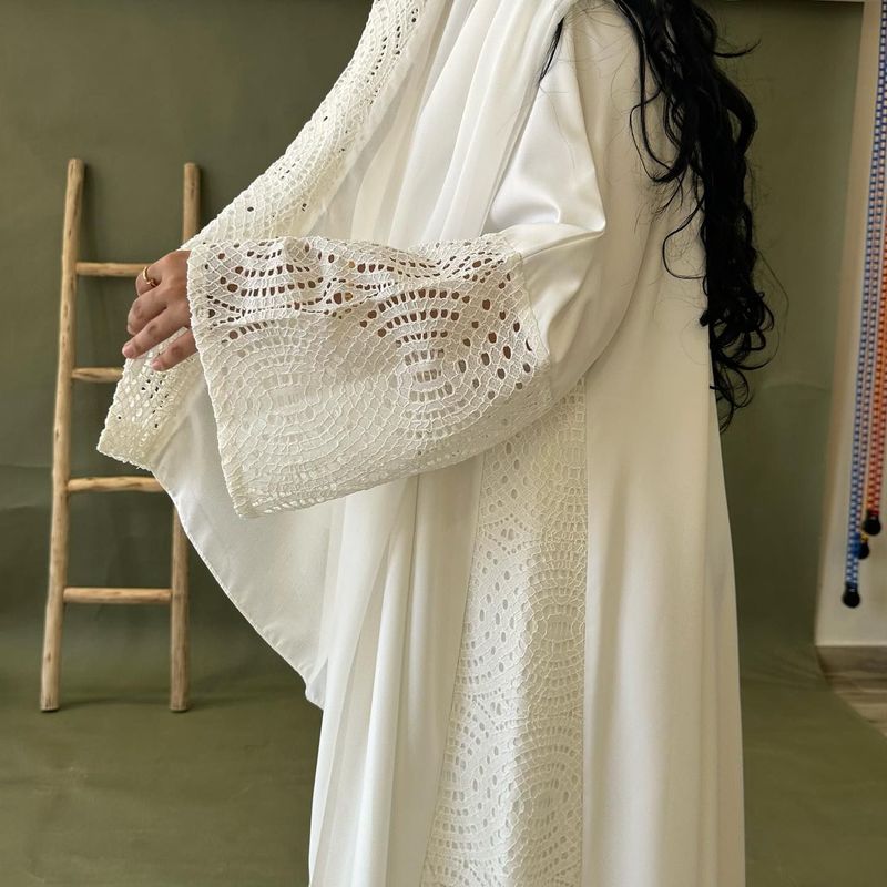 Spring And Summer New Muslim Fashion Temperament Elegant Cardigan Robe With Headscarf_voghion.com