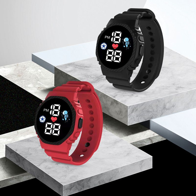 Orologio digitale sportivo a LED quadrato luminoso elettronico Xinweiqing per studenti, da uomo, da donna e da bambino_voghion.com