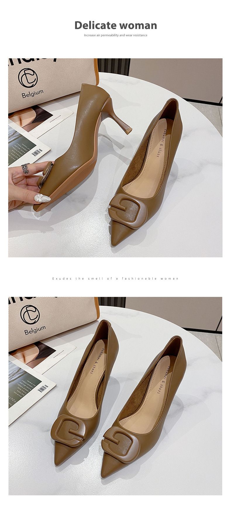 775-81 Fairy Spitzschuh-Stiletto-High-Heels für Damen, neue professionelle Arbeitsschuhe im französischen Herbststil_voghion.com