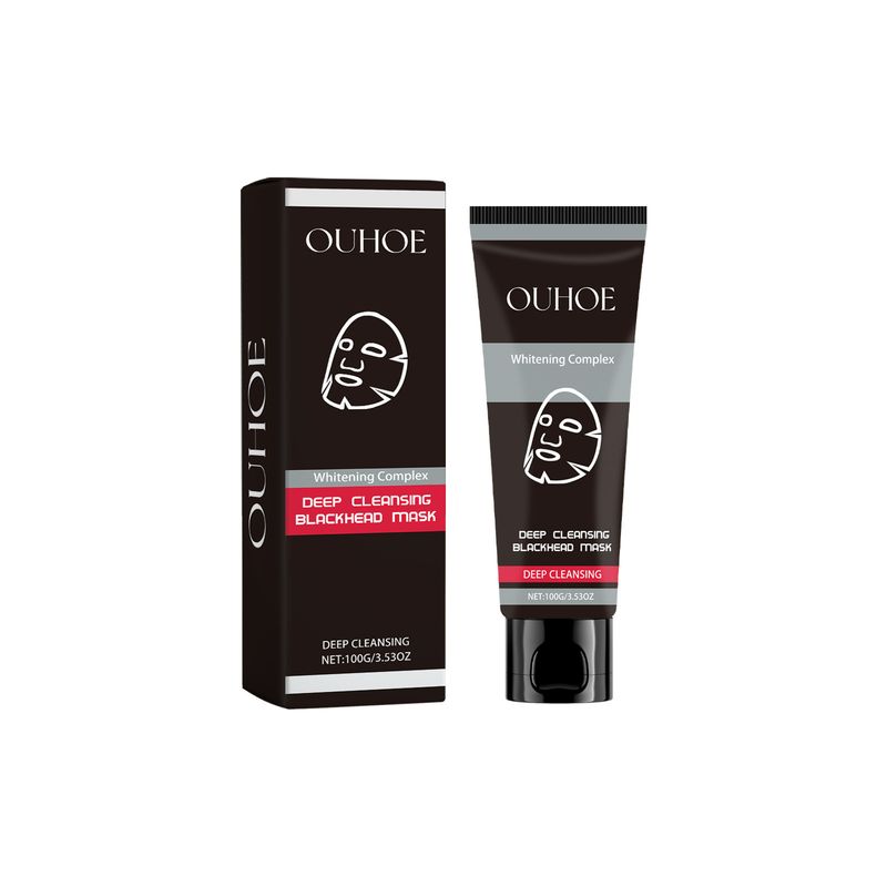 Maschera viso per la cura della pelle delicata con carbone di bambù OUHOE, pulizia profonda, idratazione e applicazione di fango._voghion.com
