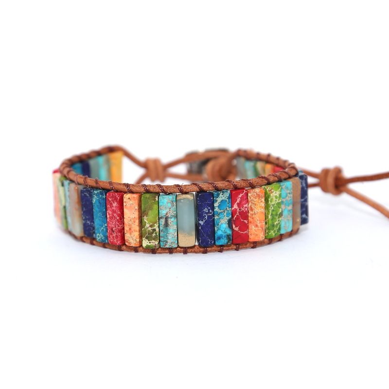 Handgefertigtes, böhmisches, kreatives Lederarmband aus Kaiserstein_voghion.com