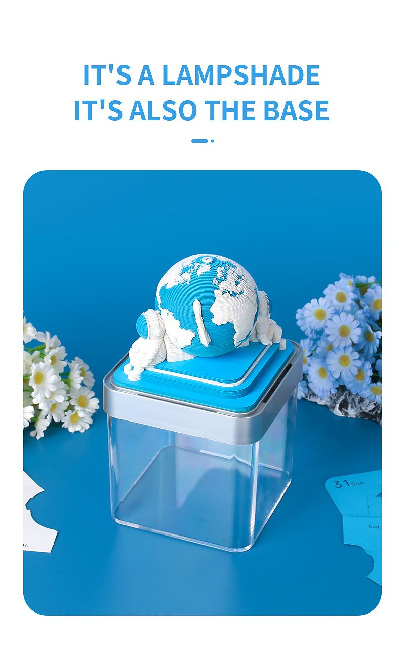 Erde 2024 Omoshiroi Notizblock Block Schreibtischkalender 3D Memo Pad 232Blätter Süßes Notizpapier Desktop Dekor Neuheit Geschenk_voghion.com