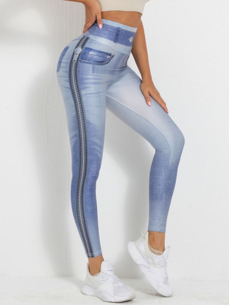 Vêtements pour femmes, leggings imprimés en denim, coupe slim, extensibles, neuf points, vêtements d'extérieur, grandes tailles, printemps et été_voghion.com