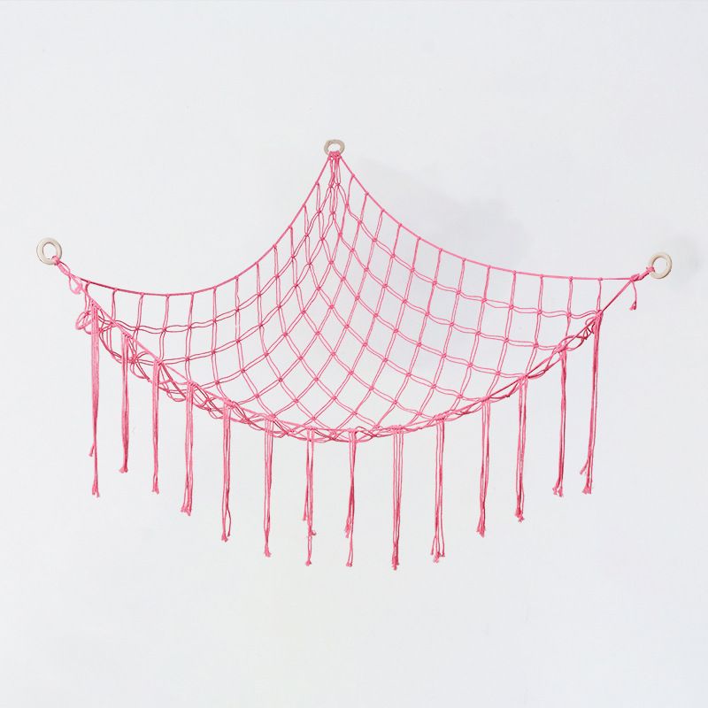Hand-woven Children's Room Corner Hammock Bedroom Decoration Triangle Plush Toy Storage Net_voghion.com