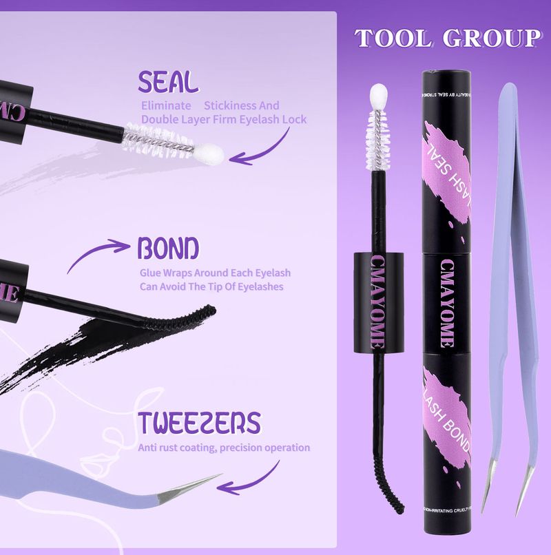 False Eyelashes Large Capacity Single Cluster Segmented Eyelash Glue Tweezers Set D Curled Natural Thick Eyelashes_voghion.com