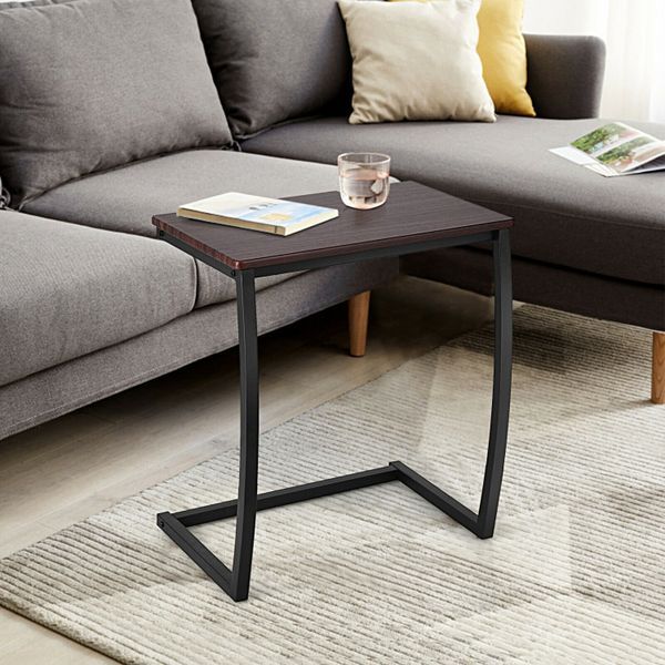 Steel Frame C-shaped Sofa Side End Table_voghion.com