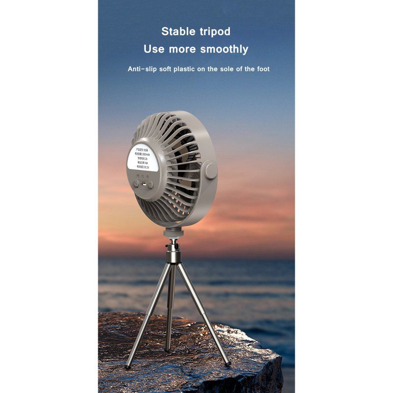 Mini ventilatore portatile con rotazione a 360 gradi, telecomando wireless a 3 velocità, raffrescatore d'aria con treppiede, nero_voghion.com