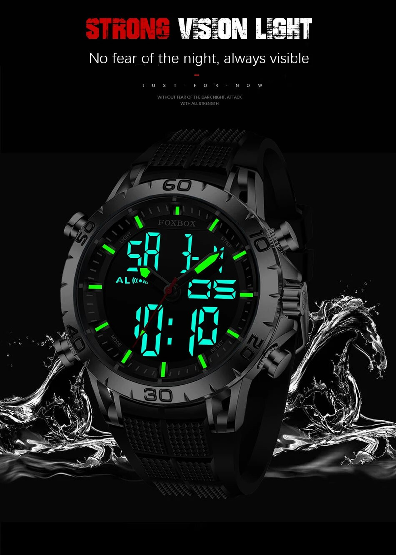 Orologi da uomo Orologio da polso da uomo d'affari luminoso con doppio display Orologio da uomo al quarzo sportivo con cinturino in silicone autentico_voghion.com