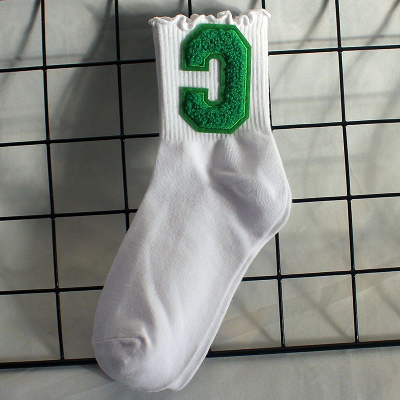 Socks New Style Fungus Lace Women's Socks Plush Big C Socks Women's High Elastic Student Sports Mid Tube Socks Sweat Absorbent Cotton Socks Trendy_voghion.com