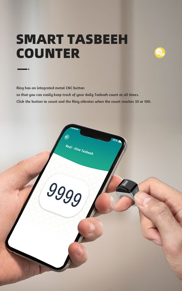 Smart Smart Bluetooth Ring Elektronische teller Tijdherinnering_voghion.com
