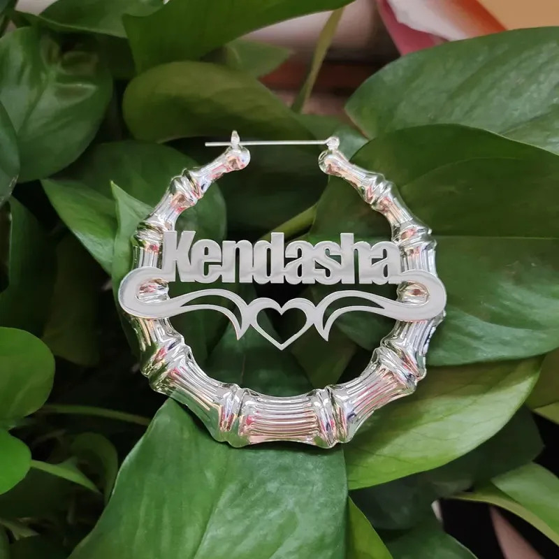 30mm-100mm Customize Name Custom Hoop Bamboo Style Personality Earrings With Heart-shaped With Gift Box 250402_voghion.com