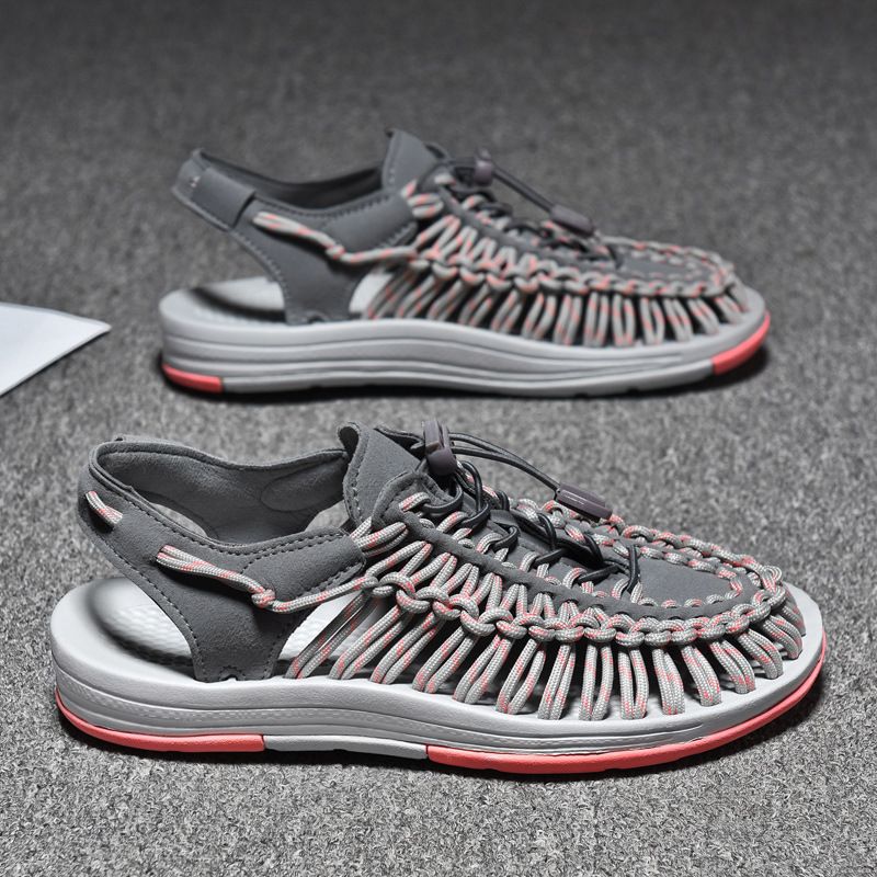 Nuovi sandali da spiaggia casual da uomo in tessuto, stile romano, da trekking, per alpinismo e guado._voghion.com