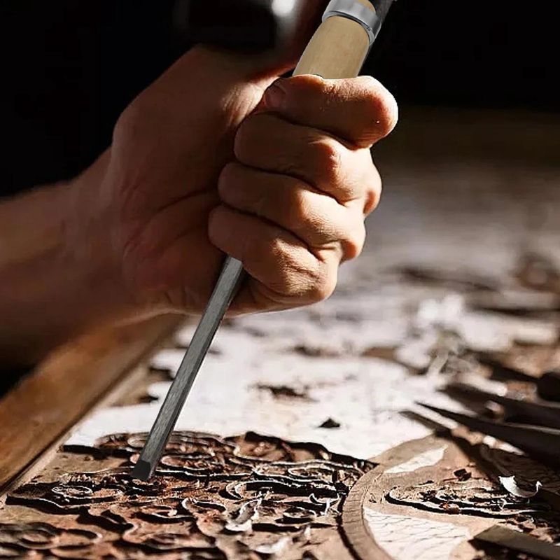 8/12/16/20mm 4-delige houtsnijbeitelset Professioneel voor houtbewerking met ergonomische houtsnijgereedschappen DIY-hulpgereedschappen_voghion.com