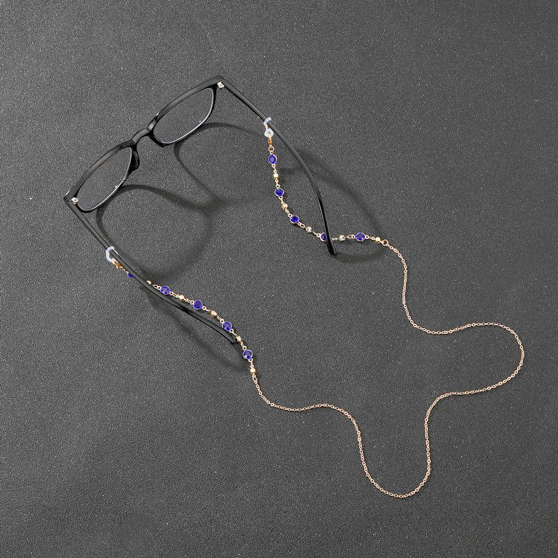 Correa de máscara con diamantes de imitación de colores, cadena de metal para colgar gafas_voghion.com