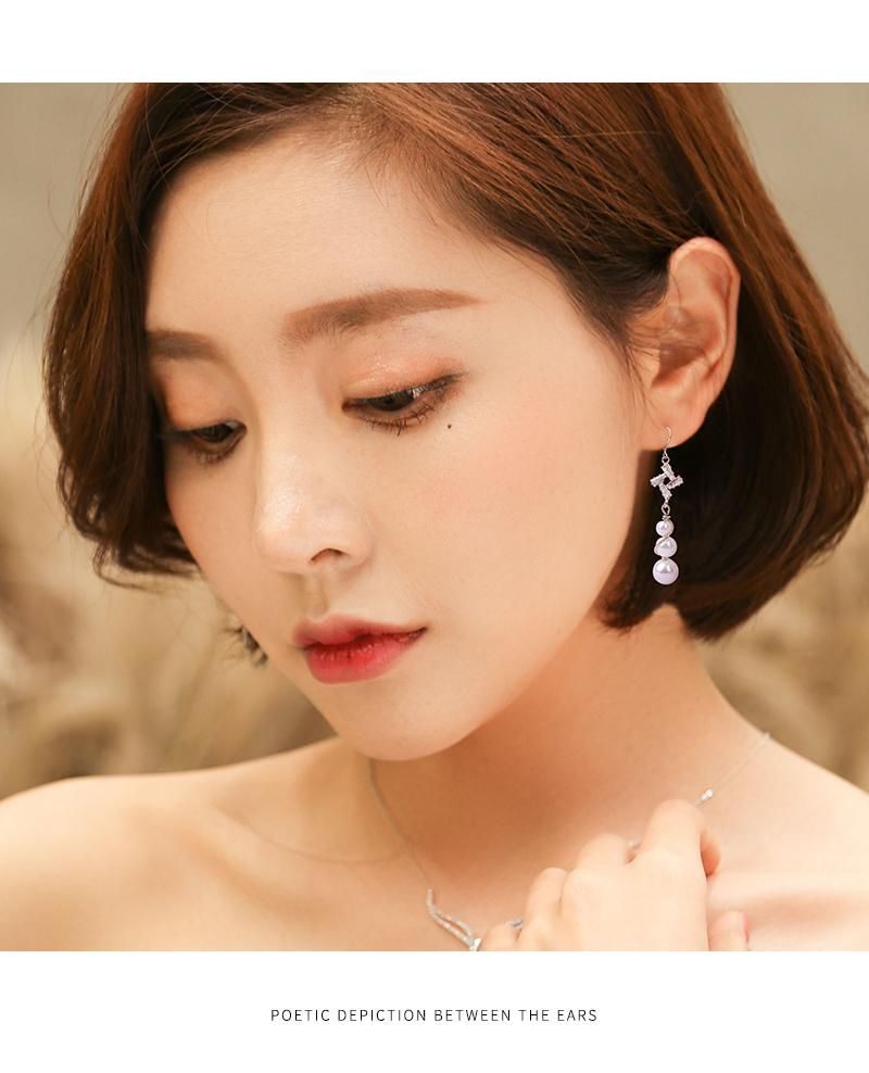 Gioielli di moda, orecchini lunghi da donna, orecchini pendenti con perle in stile coreano famosi su internet_voghion.com