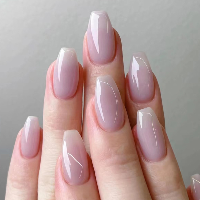 24 Stücke Falsche Einfache Nägel Mittellange Ballett Künstliche Nägel Rosa Mode Drücken Auf Nägel Volle Abdeckung Nagel Tipps Wearabl_voghion.com