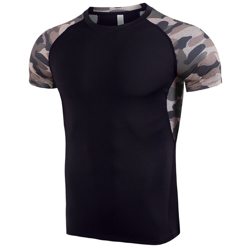 Sigutu Sports Speed Dry T-krekls Vīriešu Summer Stretch PRO Tight Running Training Īsām piedurknēm Fitnesa Apģērbi_voghion.com