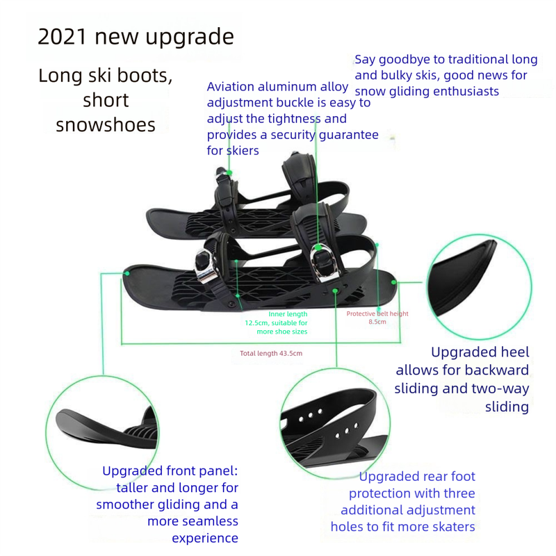 Mini Third Generation Outdoor Snow MiniSki Skates Lightweight Wear-Resistant Integrated Ski Shoes_voghion.com