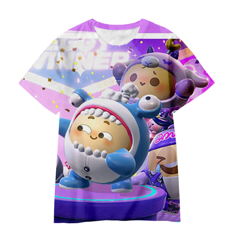 Eladó rajzfilmfigura Egg Party 3D digitális nyomtatású aranyos, lélegző póló_voghion.com