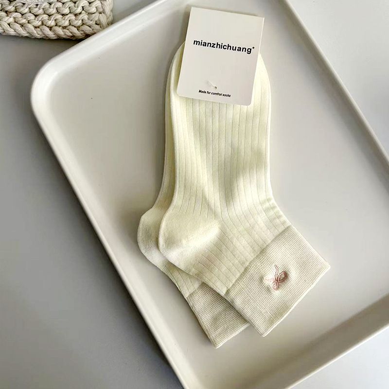Internet Celebrity Bow Children's Summer Ballet Socks White Cotton Socks College Style_voghion.com
