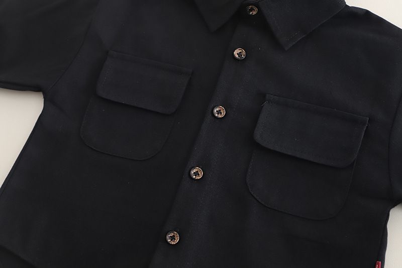 Abbigliamento per bambini primavera autunno 2025, edizione coreana, camicia casual a maniche lunghe, jeans, set da due pezzi, bello e_voghion.com