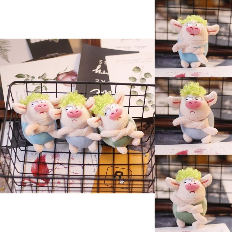 Plush Cartoon Green Adorable Pig Keychain Miniature Soft Stuffed Bags For Toy_voghion.com