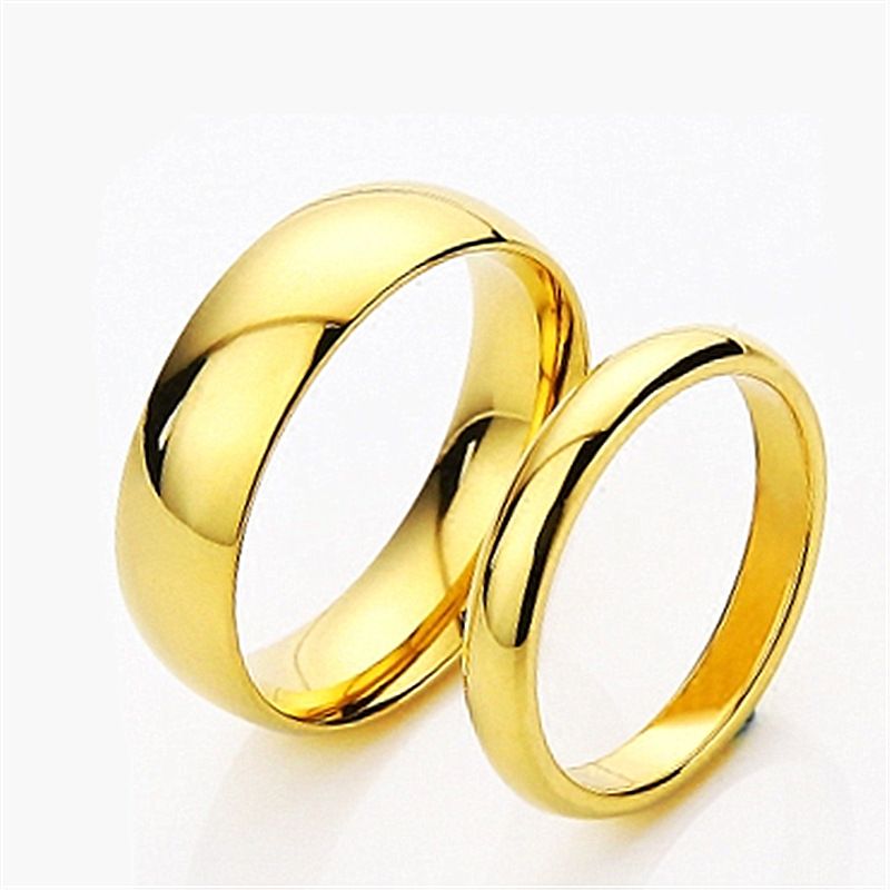 Placcato per coppie con apertura luminosa e liscia, anello eterno classico galvanizzato spesso_voghion.com