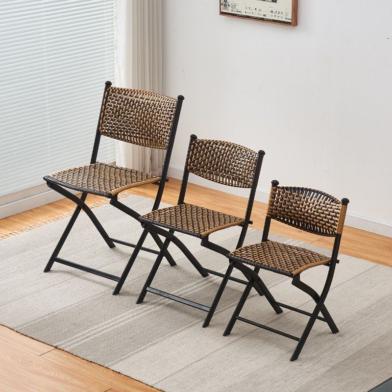 Cadeira de jantar com encosto pequeno, sala de estar, varanda, casa, lazer, rattan, tecido à mão, oferta especial_voghion.com
