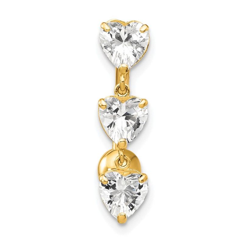10k 5mm CZ Heart Belly Dangle_voghion.com