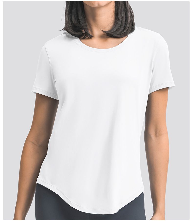 Tricou nou pentru alergare de vară pentru femei, top simplu și largi pentru yoga cu mâneci scurte, îmbrăcăminte sport ușoară și respirabilă pentru alergare și fitness_voghion.com