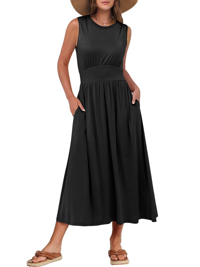 2025 Sommer Französisch Stil Minimalist Taille Cinching Casual Rundhals Gestrickte Weste Overall_voghion.com
