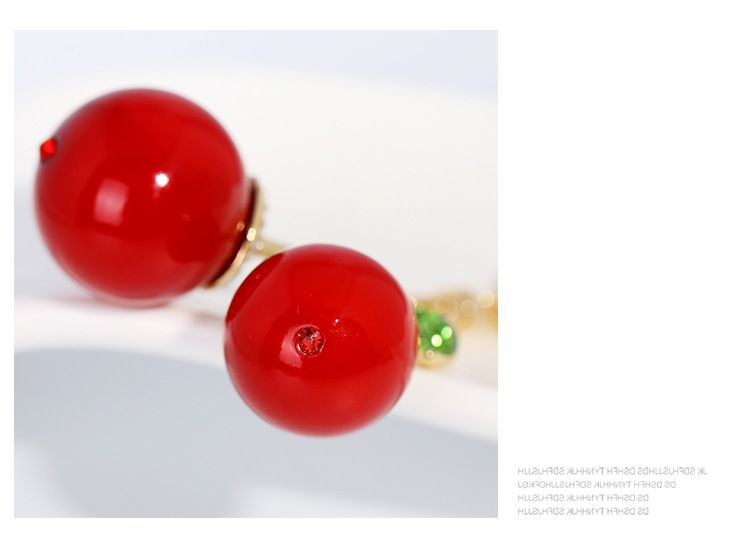 Kirsche Schlüsselanhänger süße Obst Tasche Dekoration High-End-Auto Schlüsselanhänger_voghion.com