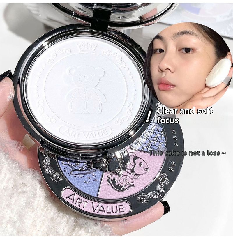 2024 Krása Novinka Art Value Bear Knight Matte Powder Mist Face Clear Soft Scorched Powder Non Fluting Powder Beautiful Powder_voghion.com