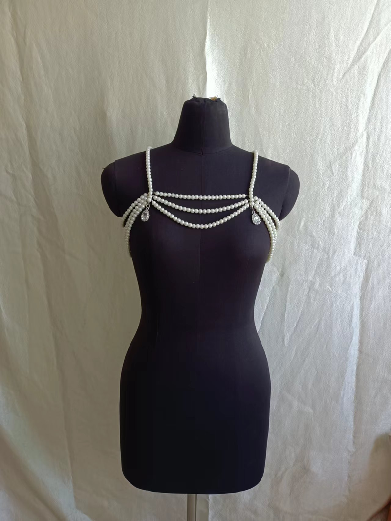 zq4340 Ciondolo con pietre preziose transfrontaliere più venduto europeo e americano catena di perle multistrato fatta a mano accessori di abbigliamento con catena per il corpo_voghion.com