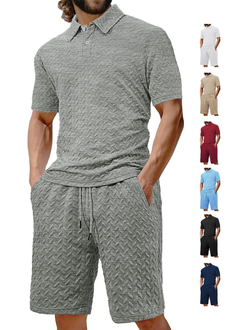 Inventario di abbigliamento maschile transfrontaliero da Europa e America, pantaloncini casual e pantaloni da spiaggia da uomo in tessuto jacquard tinta unita estivo e annodato con corda_voghion.com