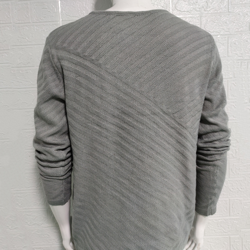 Trui heren 2024 herfst en winter slim fit lange mouwen ronde hals trui top trui_voghion.com