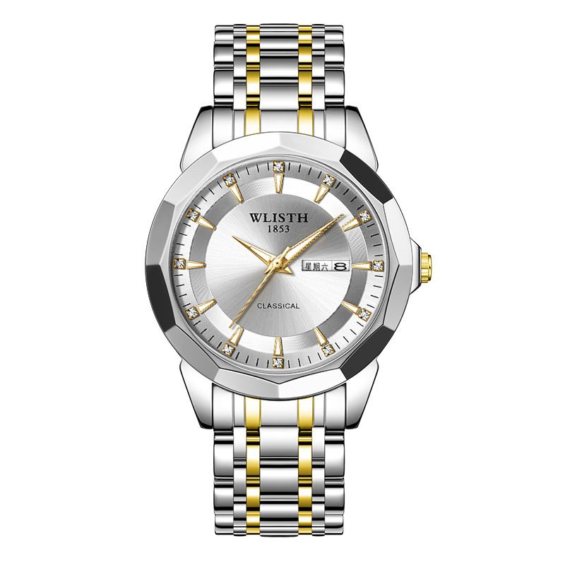 Waterproof Sports Watch For Men With Stainless Steel Band - Luminous Quartz, Stylish Student-Friendly Design_voghion.com