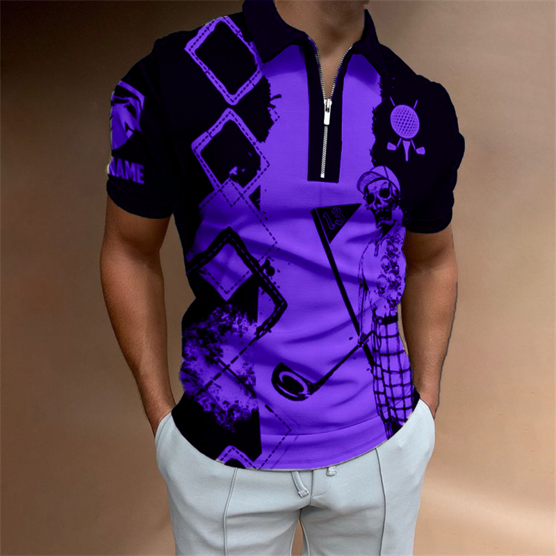 Polo pour homme, chemise de golf de qualité, mode professionnelle, haut à rayures, manches courtes, été_voghion.com