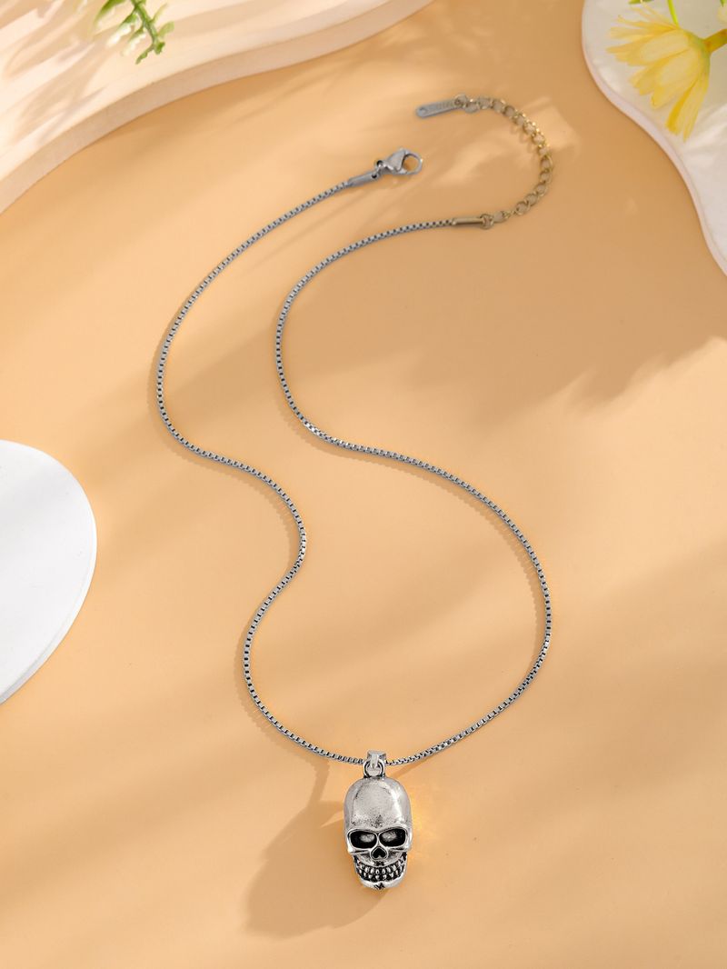 Unieke sieraden Sleutelbeen Street Fashion Hiphop ketting Overdreven schedel hanger Trui ketting_voghion.com
