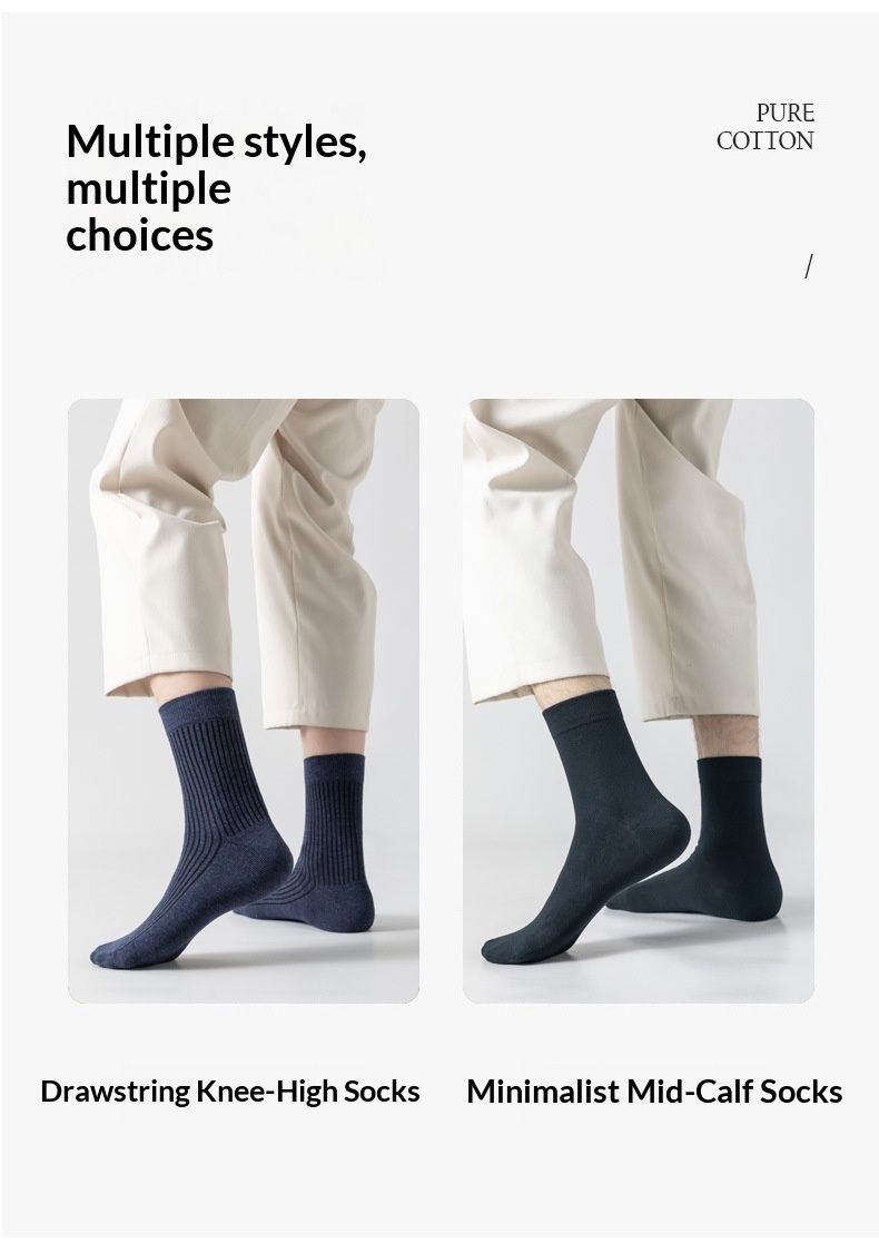 Wangjia Xinjiang Automne Pure Chaussettes Mi-mollet Anti-Odeur Hiver Épaisses Homme Affaires 100% Coton Vente en Gros_voghion.com