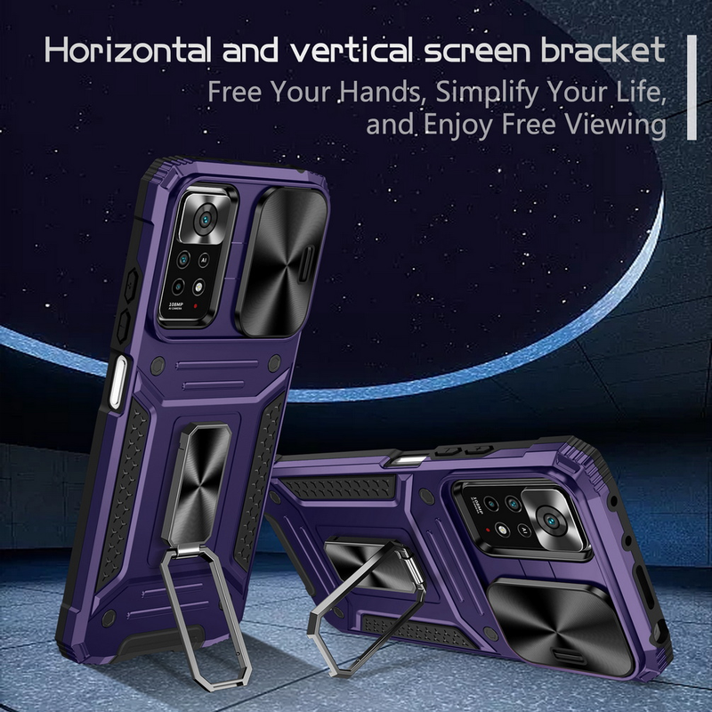 Removable Push-Pull Camera Protective Case For Xiaomi Redmi Note 12 Pro 11 Pro 11 11S POCO X5 Pro Metal Ring Buckle_voghion.com