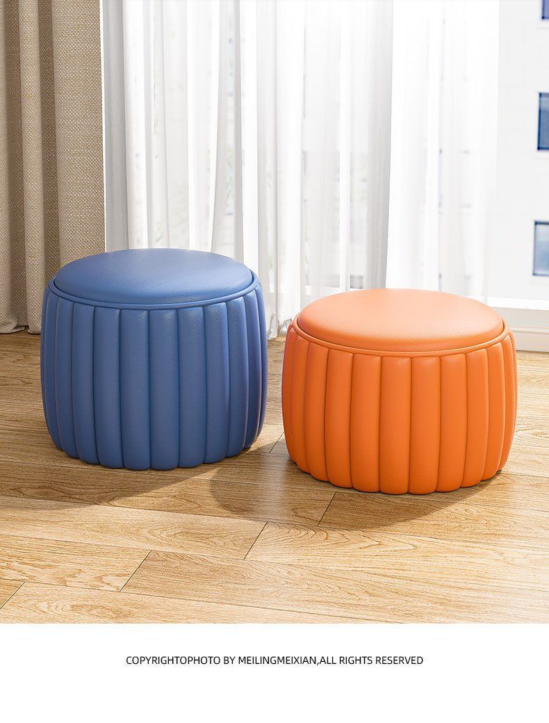 Home Low Internet Celebrity Pumpkin Small Living Room Sofa Coffee Table Round Simple Ottoman Shoe Changing Stool_voghion.com