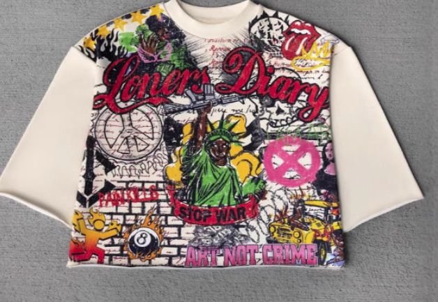 New Sweatshirt Casual Crew Neck Top Trendy Cartoon Print_voghion.com