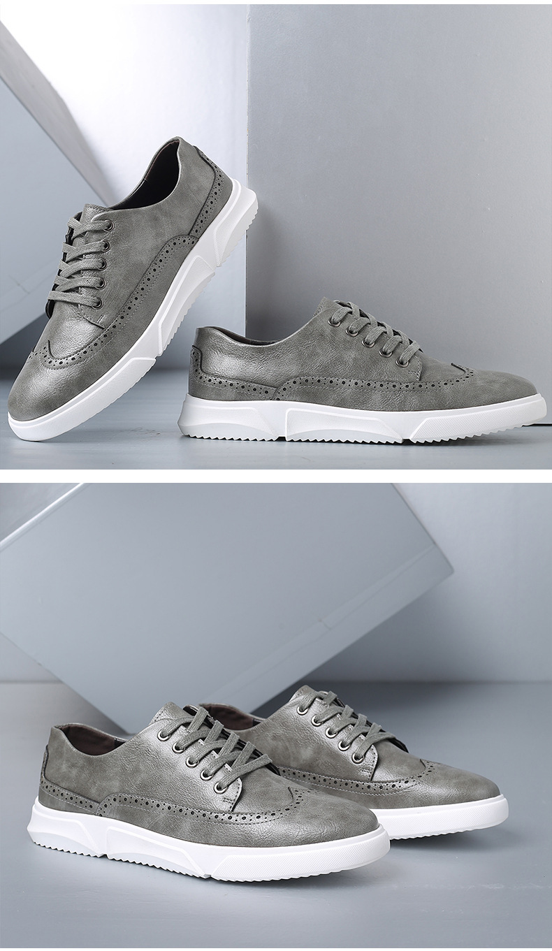 Herrenschuhe große Freizeitschuhe mit Schnürung im Brogue-Stil im Retro-Stil_voghion.com